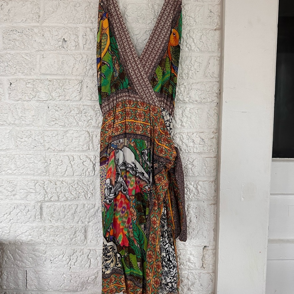 Farm Rio Gavatari V-Neck Mini Tropical Romper S Small